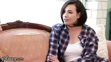 GIRLSWAY Redhead Babe Stuck Outside Her Apartment Seeks Casey Calvert For Help