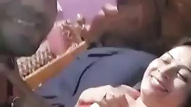 Wife wears erotic clothes and enjoys couple sex