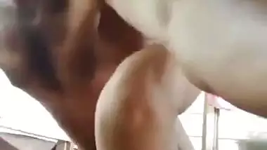 Guy bangs lady in the missionary position in the sex MMS