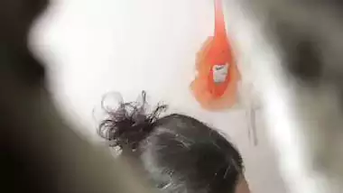 Devar hides near bathroom to see bhabhi nude bath