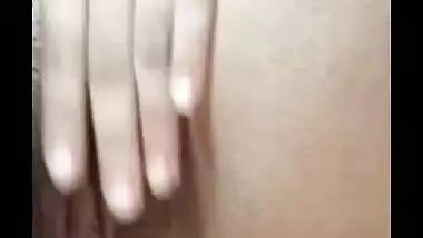 Beautiful hairy pussy rubbing on live cam by horny GF