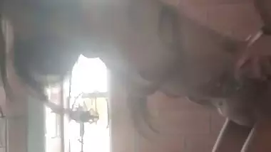 Slim Indian girlfriend standing fucking hot xxx