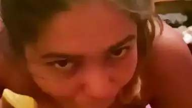 Sucking meaty dick of boyfriend by horny GF