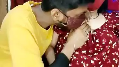 Young boy drinking breast milk with aunty boob sucking