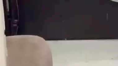 Fucking before mirror in hotel room by horny girlfriend