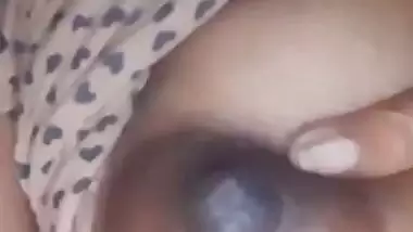 Girlfriend cute boobs showing on video call at night