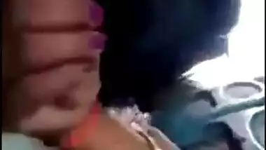 Indian aunty holding cock in train