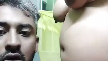 Firm boobs desi wife blowjob to husband thick dick