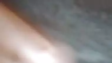 Village girl at night on video call shows nude body