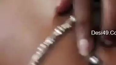 Desi lassie is proud of extremely long hair and her boobies