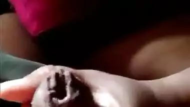 Desi girl Kajal playing with cock and cum shot in her hand 2