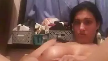 Nude MMS of a horny girl fucking her pussy with a dildo