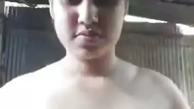 Fair big boobed Indian local girl