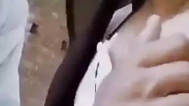 Couple enjoys on terrace in Indian college girl sex video